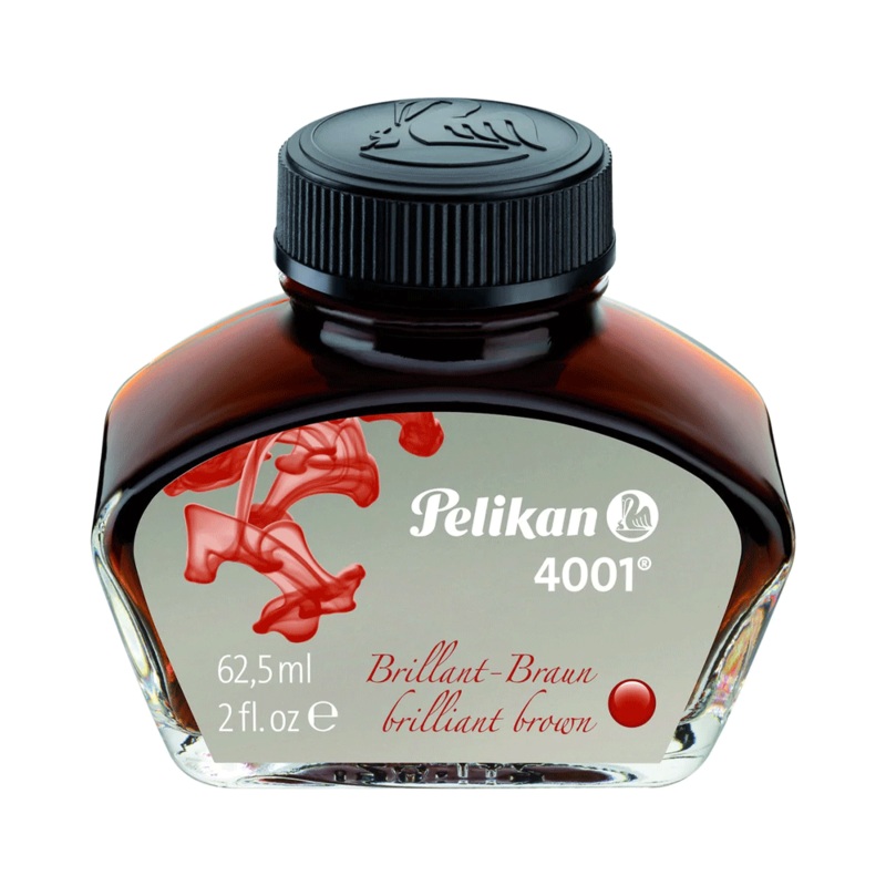 PELIKAN, Ink Bottle – 4001 BRILLIANT BROWN (62.5mL).