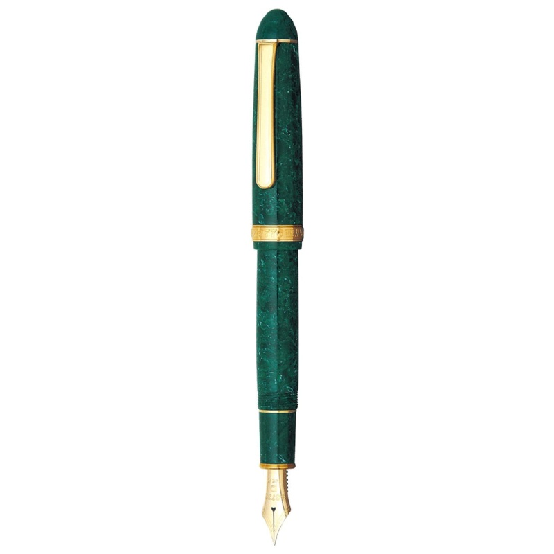 PLATINUM, Fountain Pen – #3776 CELLULOID 14K JADE. Broad