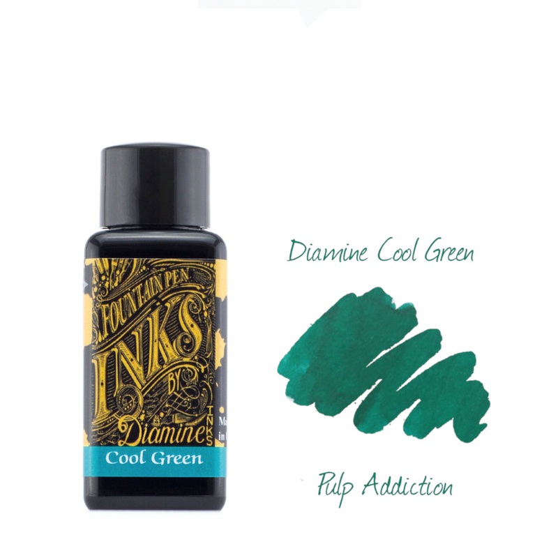 Diamine Fountain Pen Ink – Cool Green 30ml Bottle