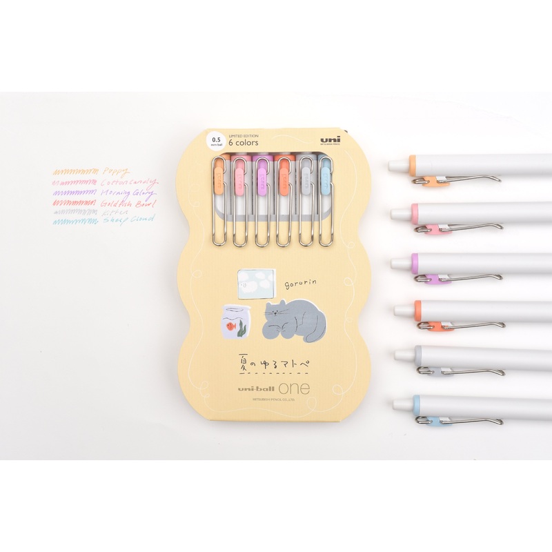 Uni-ball One – Summer Yuru Matope – 0.5mm – Set of 6 – Limited Edition