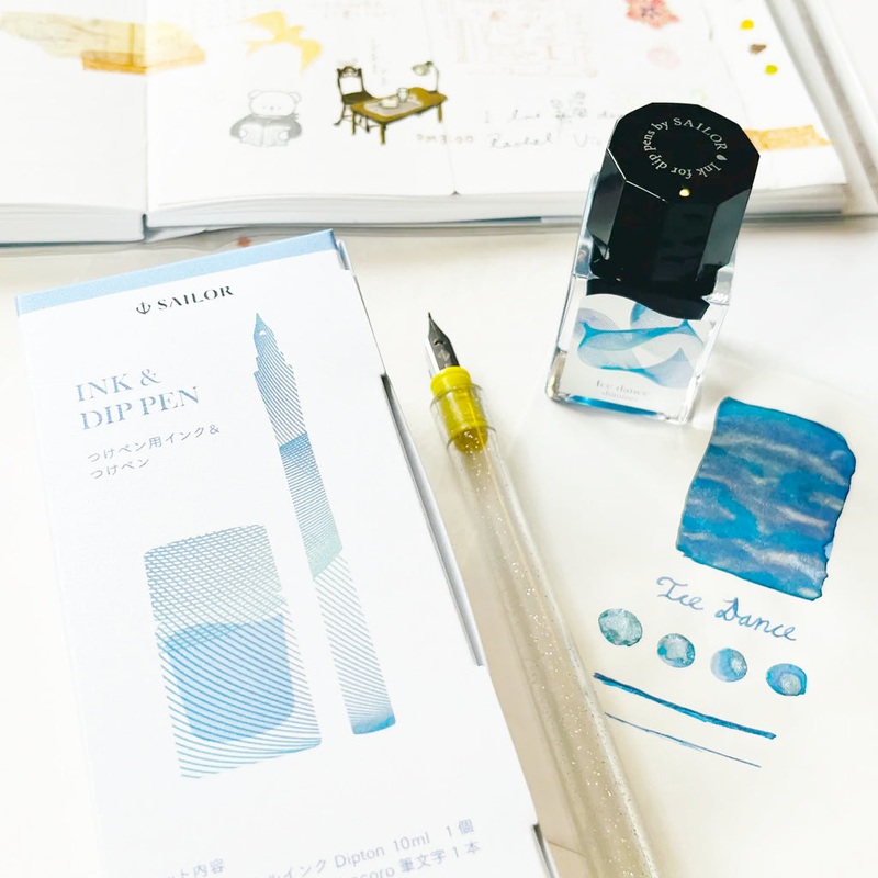 Sailor Dipton Ink + Hocoro Pen Set – Ice Dance