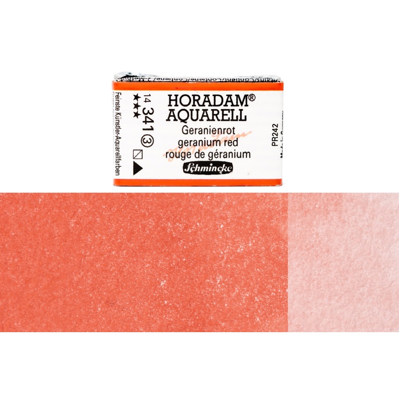 Horadam Watercolor Full Pan, #341 Geranium Red