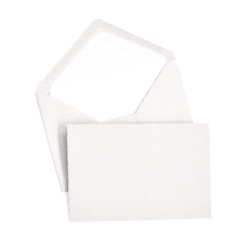 Classic Stationery Set – Laid Finish, Deckled Edge – 4″ x 6″ – White