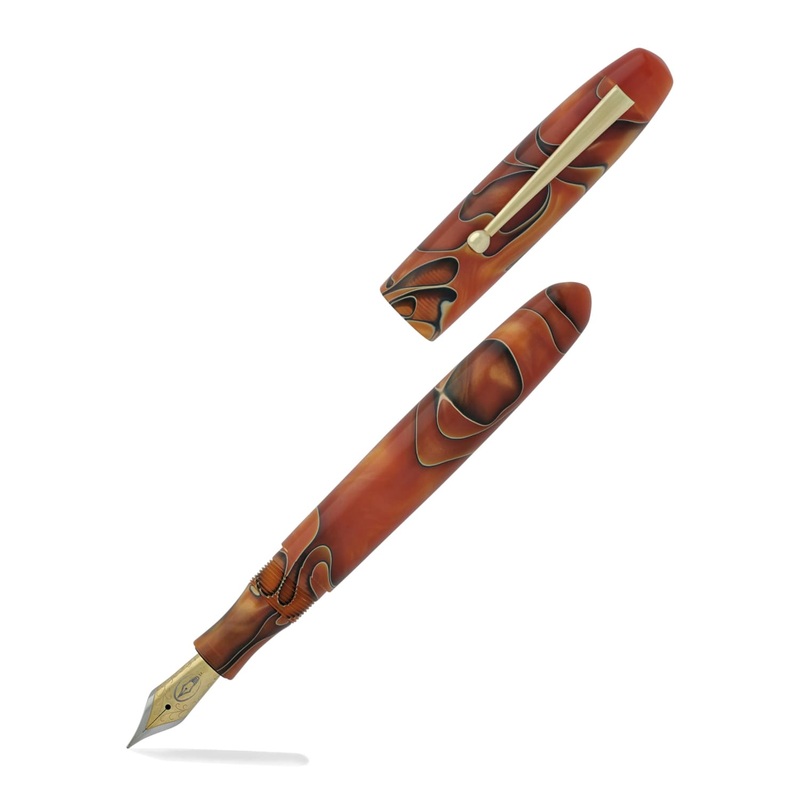 Edison Collier Fountain Pen in Persimmon Swirl Medium
