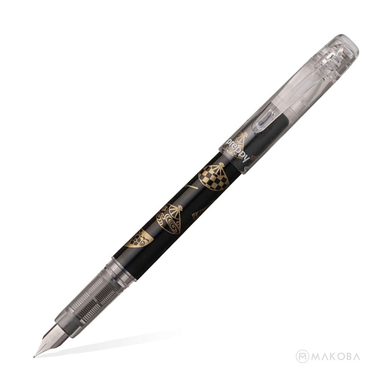 Platinum Preppy Wa Limited Edition Fountain Pen, Ogi Chirashi (Black) – Steel Nib Fine (0.3mm)