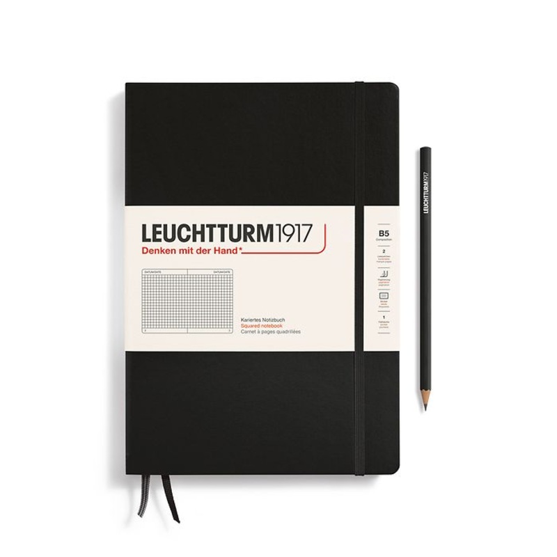 Leuchtturm B5 Composition Hardcover Notebook – Squared Black