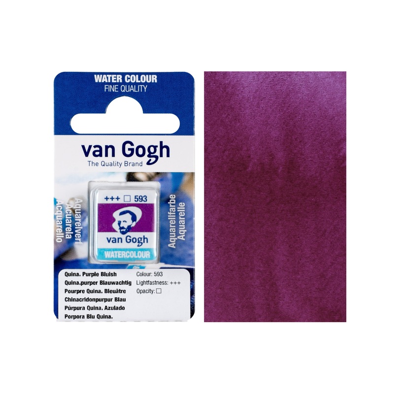 Van Gogh Watercolor Half Pan, #593 Quinacridone Purple Blue
