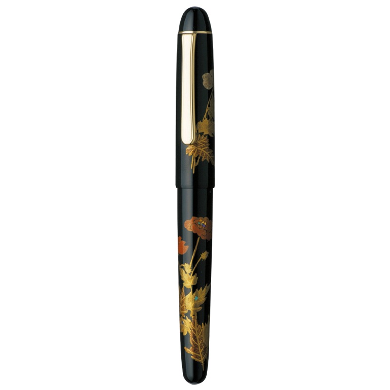 PLATINUM, Fountain Pen – #3776 CENTURY ‘Kaga’ Maki-e POPPY. Medium