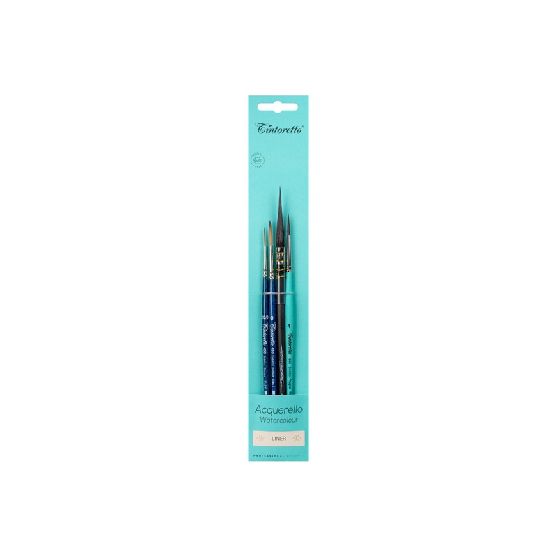 Tintoretto Liner Brushes, Set of 4