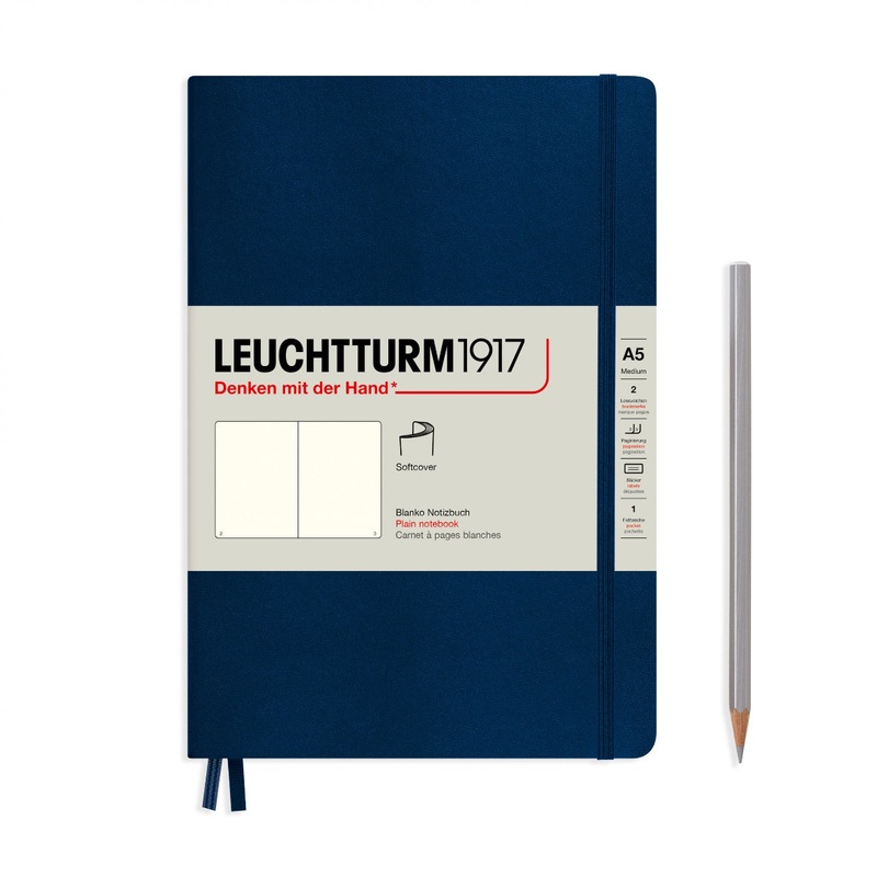 Leuchtturm1917 Notebook Softcover (A5), Plain – Navy