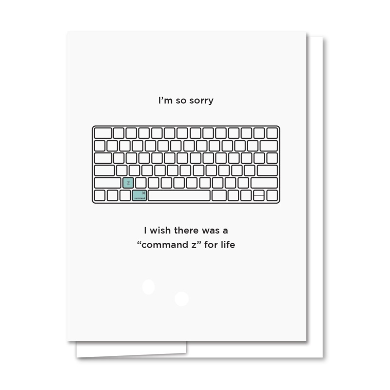 Quick Brown Fox Letterpress Command Z Sorry Card