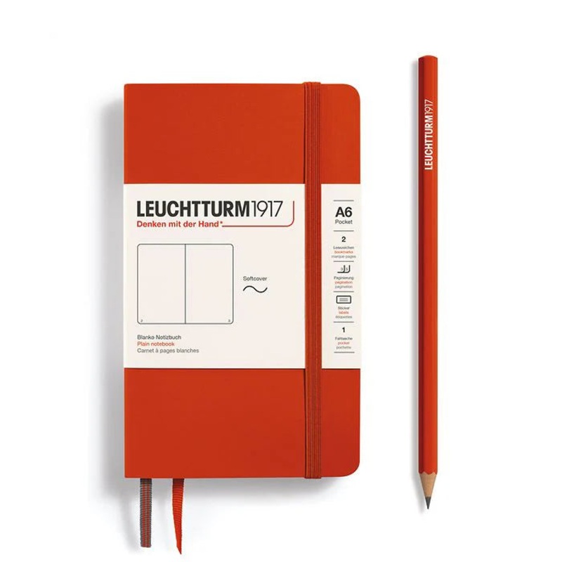 LEUCHTTURM1917 Softcover Pocket Notebook (A6), Softcover, 123 p., dotted – Fox Red