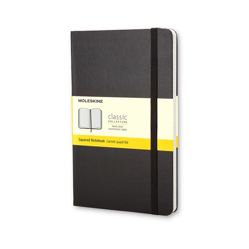 Moleskine Large Classic Hard Cover Notebook – Squared Black