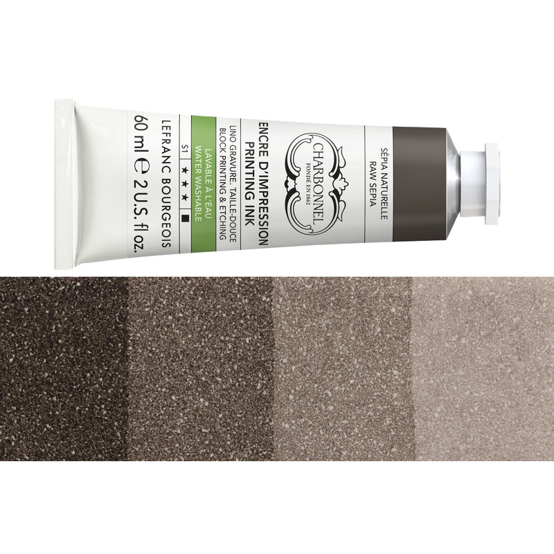 Water-Washable Oil-Based Printmaking Ink, Raw Sepia