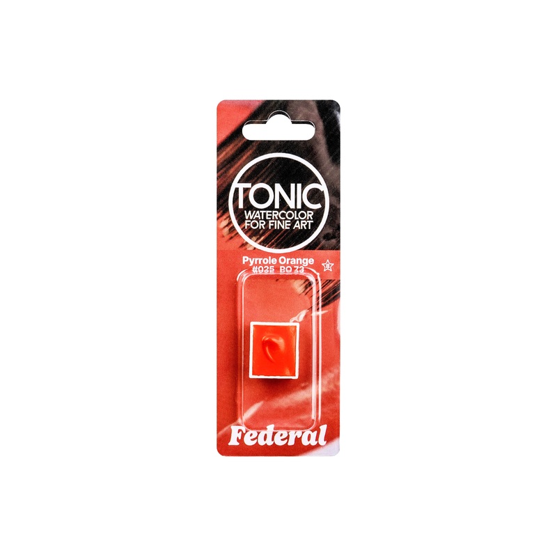 Tonic Watercolor Half Pans, #025 Pyrrole Orange
