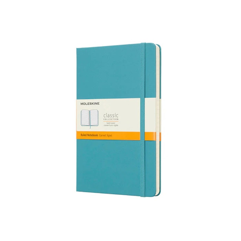 Moleskine Classic Large (A5) Hardcover Notebook – Reef Blue Ruled