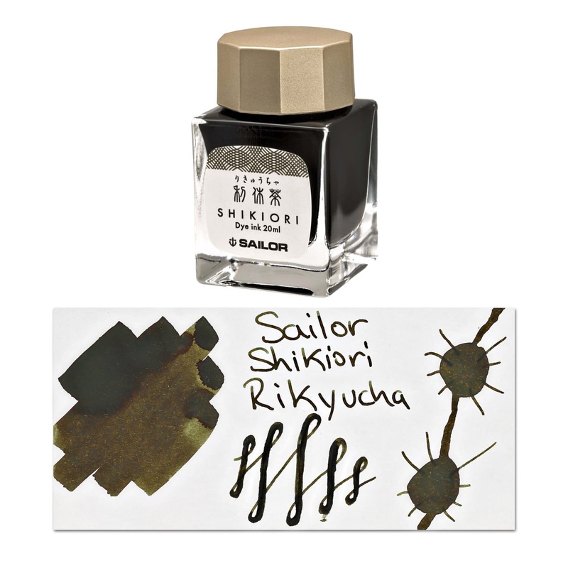 Sailor Shikiori Bottled Ink in Rikyu-Cha (Tea Green Brown) – 20 mL