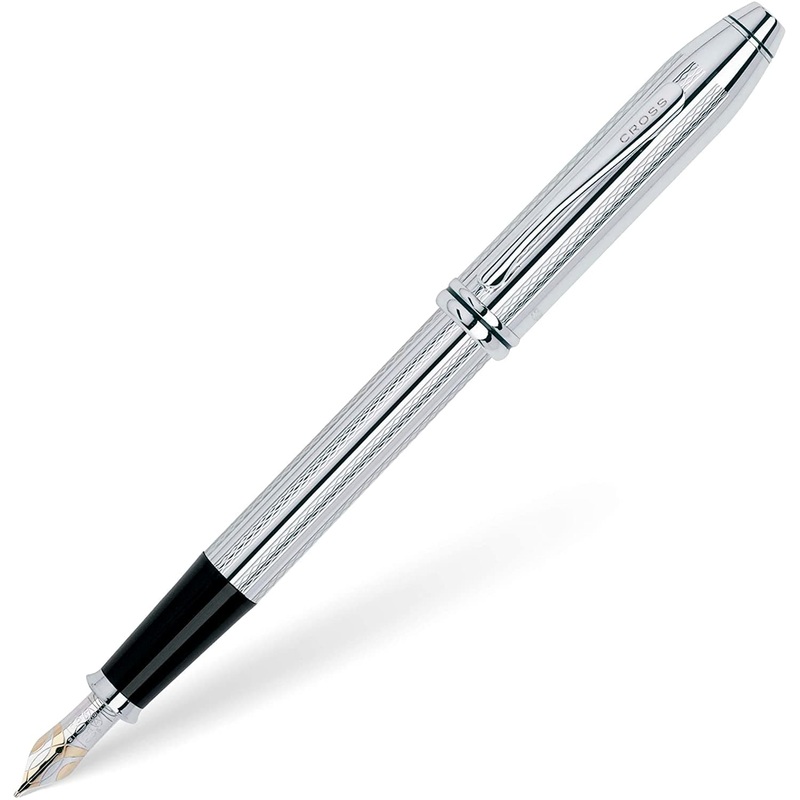 Cross Townsend Fountain Pen in Platinum with 18K Gold / Rhodium Medium