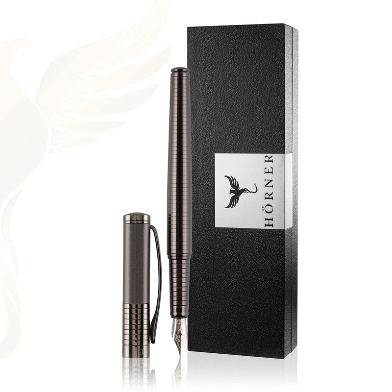 Horner Fortress Fountain Pen, Gunmetal – Steel Nib Medium
