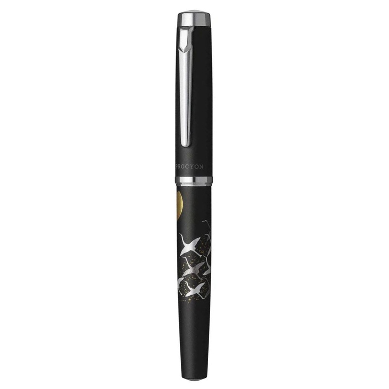PLATINUM, Fountain Pen – PROCYON LUSTER Modern Maki-e Cranes over moon. Fine