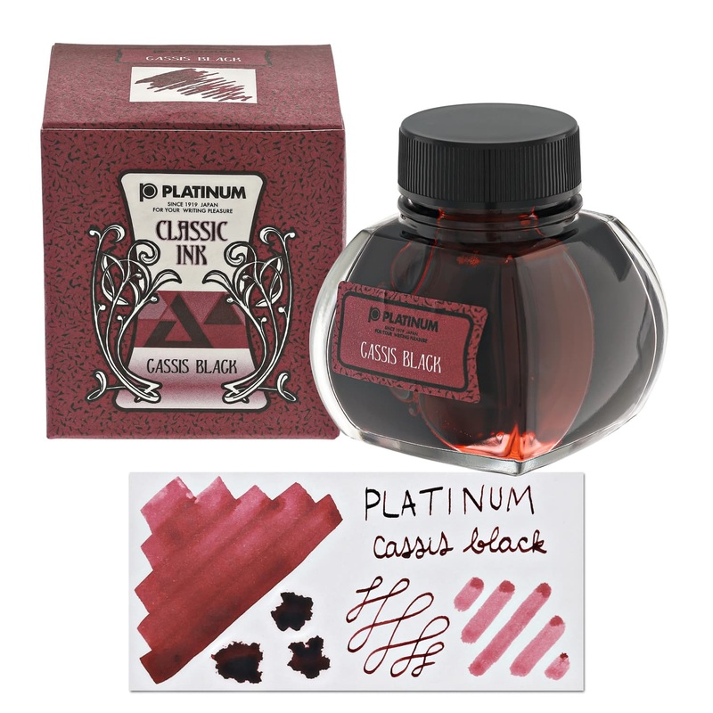 Platinum Classic Bottled Ink in Cassis Black – 60 mL