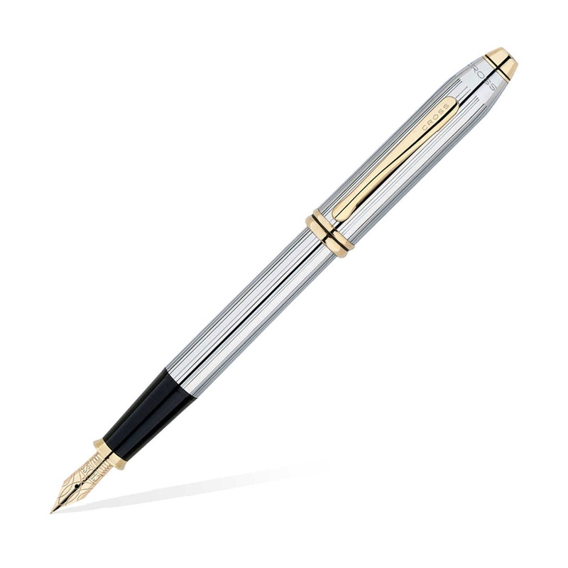 Cross Townsend Fountain Pen, Chrome – Steel Nib Medium