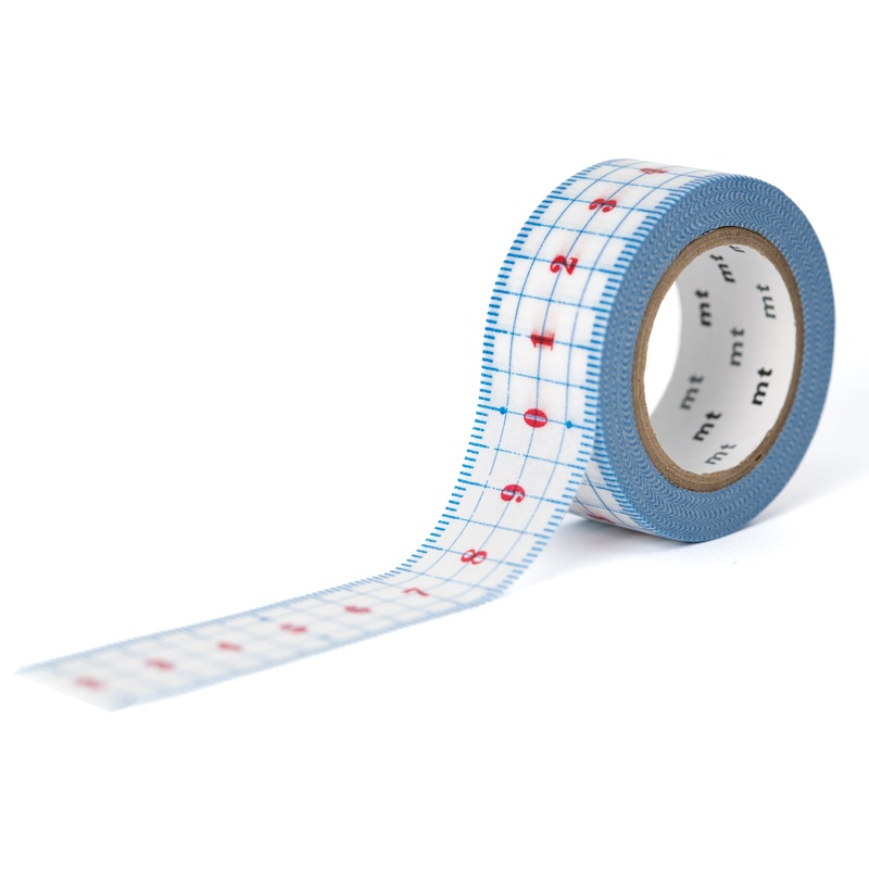 mt Washi Tape, Ruler (Blue/White)