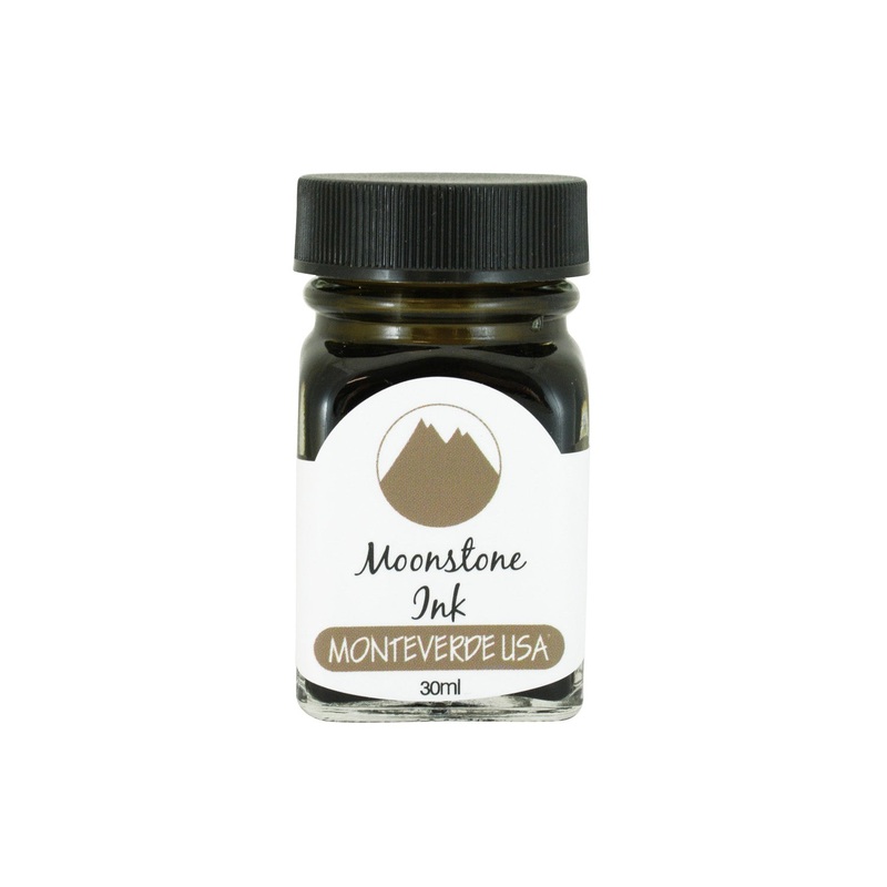Monteverde Gemstone Moonstone Ink Bottle, Dark Brown – 30ml