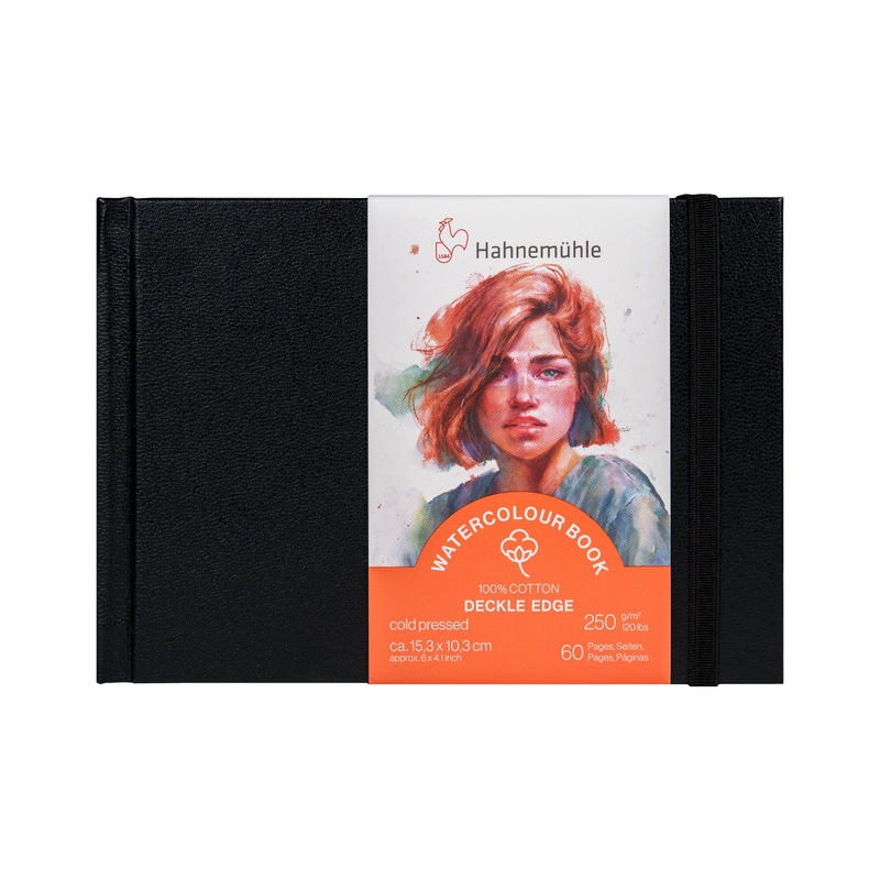 100% Cotton Watercolor Book, Deckled Edges A6 Landscape (4.1″ x 5.8″)