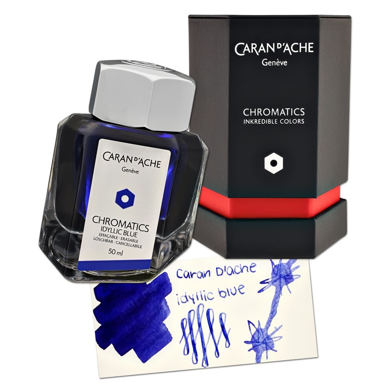 Caran d’Ache Chromatics Bottled Ink in Idyllic Blue – 50 mL