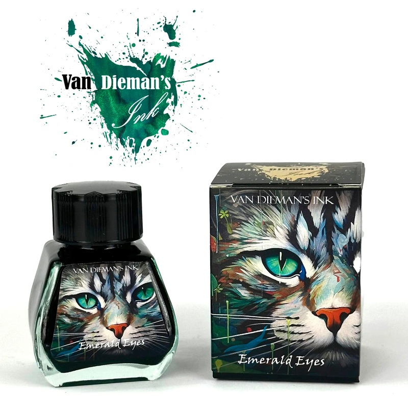 Van Dieman’s Feline – Emerald Eyes Shimmering Fountain Pen Ink