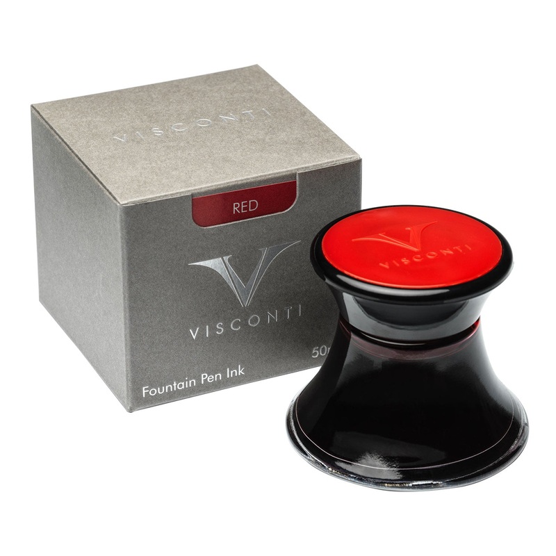 Visconti Glass Inkwell, Red – 50ml