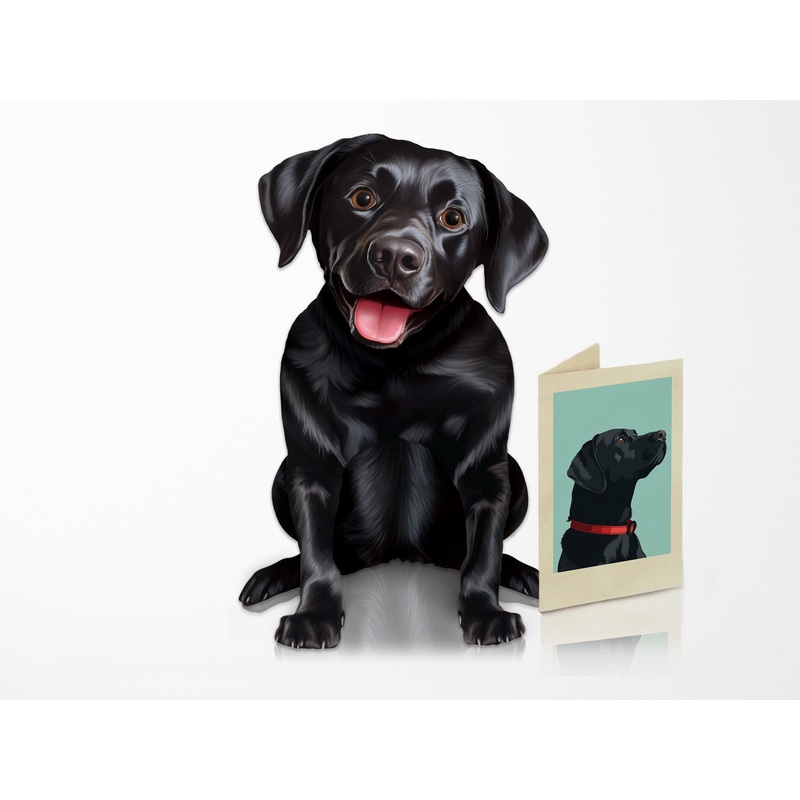 Black Lab Pop Up Greeting Card Pet