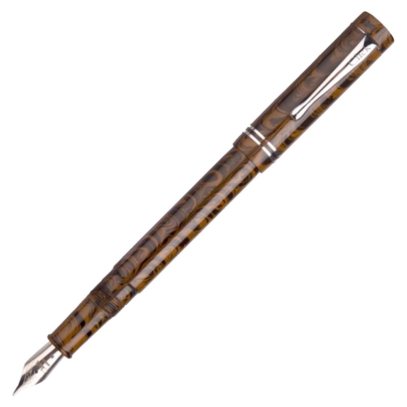 Click Renaissance Ebonite Fountain Pen – Brown Black CT Extra Fine
