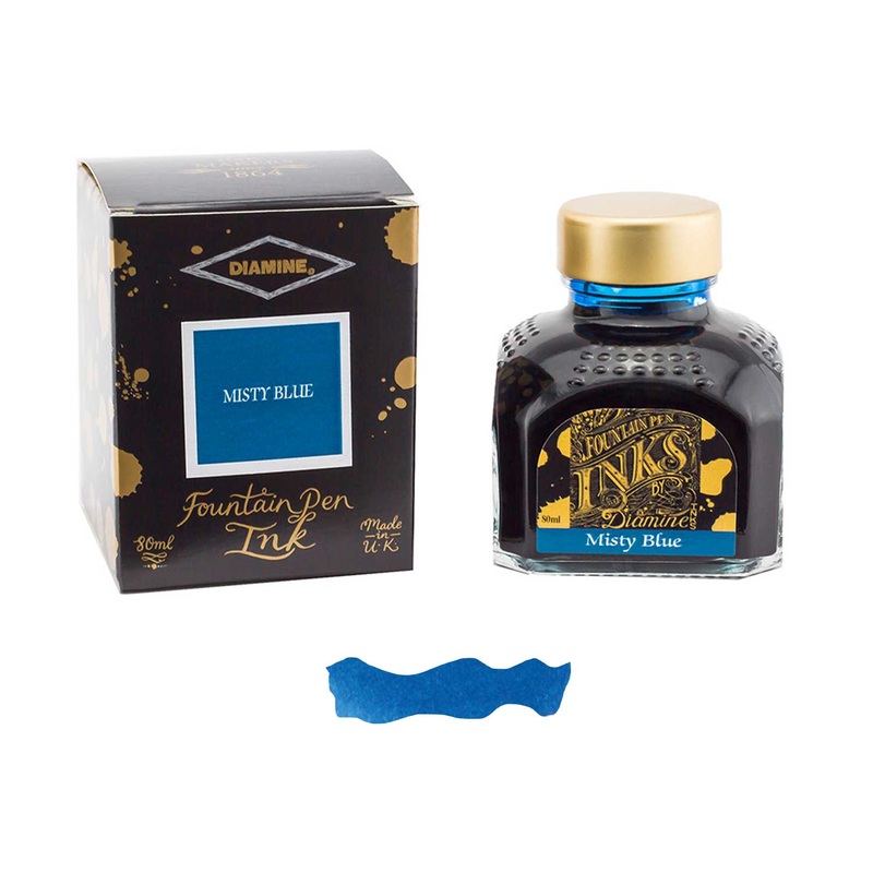 Diamine Misty Blue Ink Bottle – 80ml