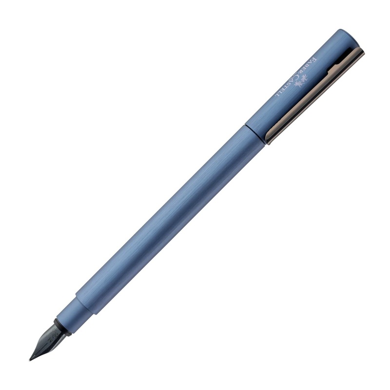 Faber-Castell Design Neo Slim Aluminum Fountain Pen in Dark Blue Medium