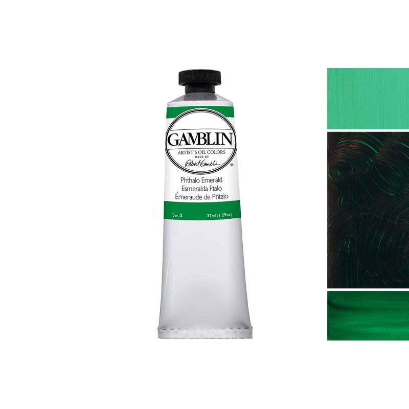 Gamblin Artist’s Oil Colors, Phthalo Emerald 37 mL tube