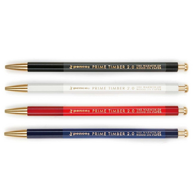 Penco Prime Timber 2.0mm Mechanical Pencil – Brass White