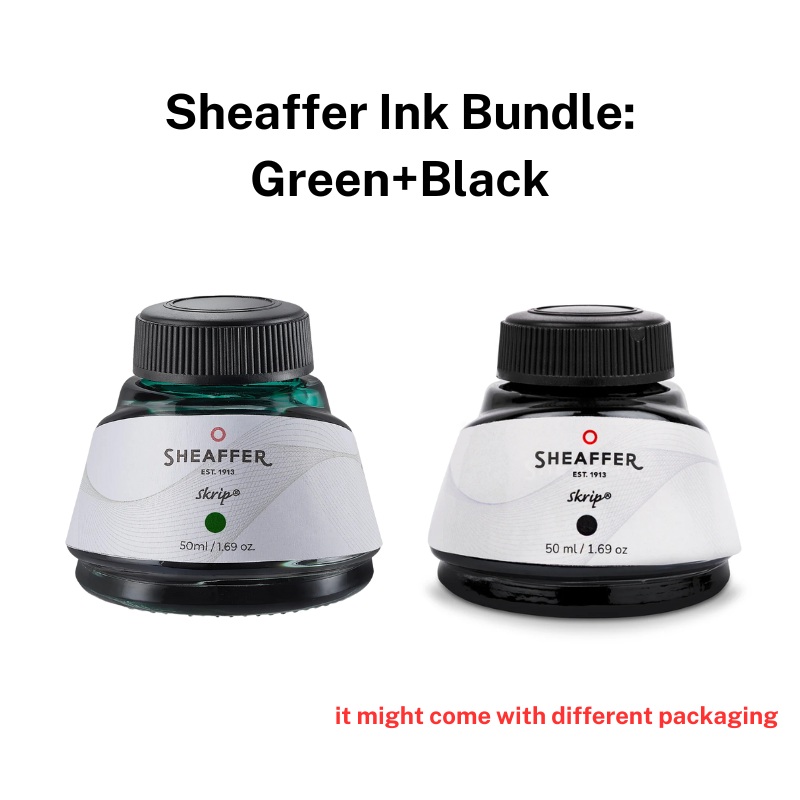 Sheaffer Ink Bottle Bundle – Black 50ml + Green 50ml