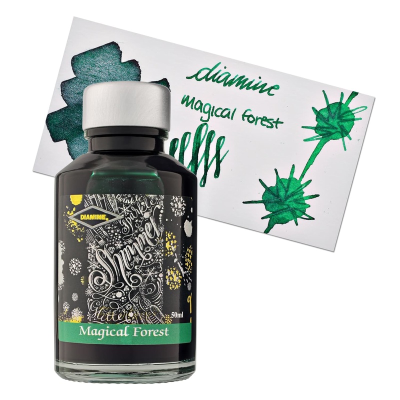 Diamine Shimmer Bottled Ink in Magical Forest Green – 50 mL
