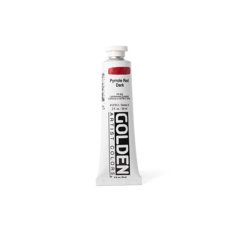 Golden Heavy Body Acrylics, Pyrrole Red Dark, 2 oz. Tube