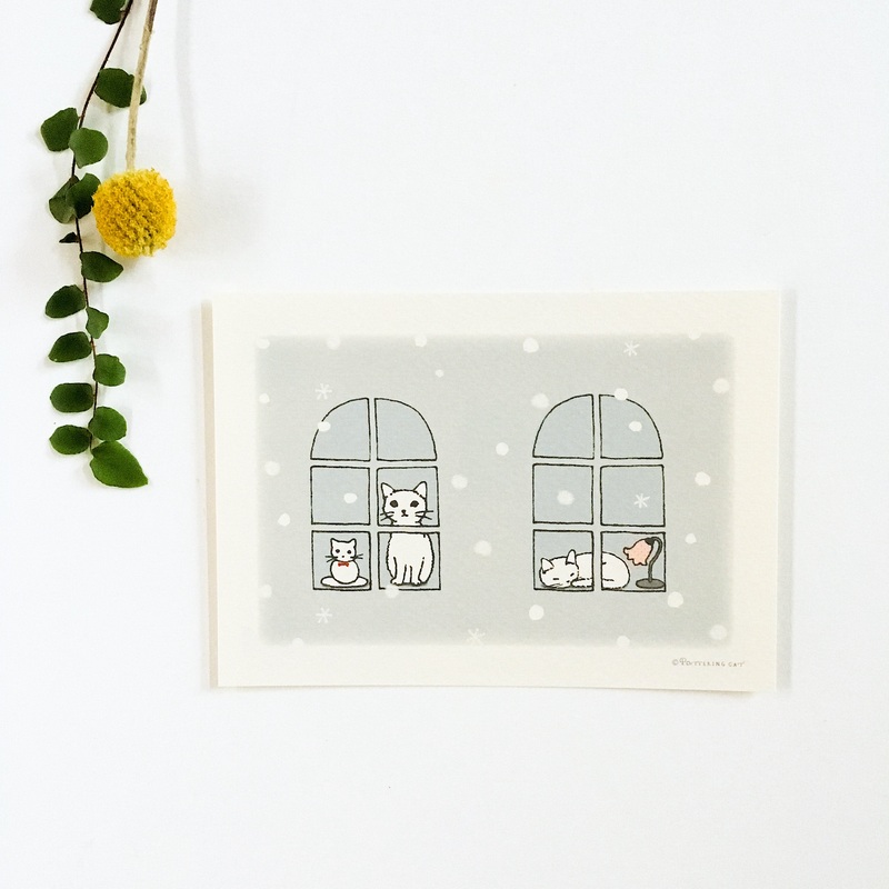 Neko Seasonal Postcard –  January (Yuki)