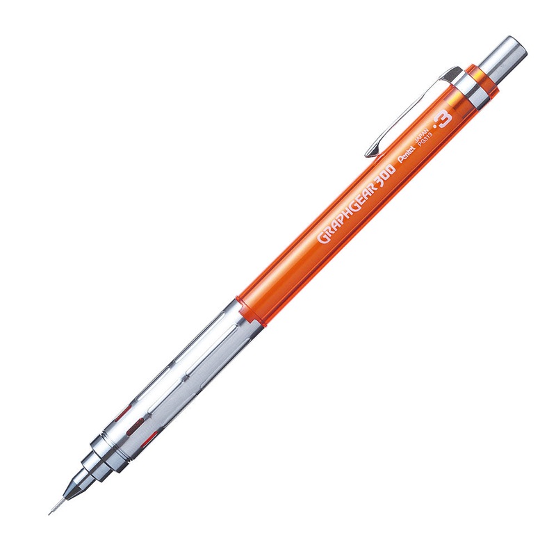 Pentel GraphGear 300 Mechanical Pencil , Orange – 0.3 mm