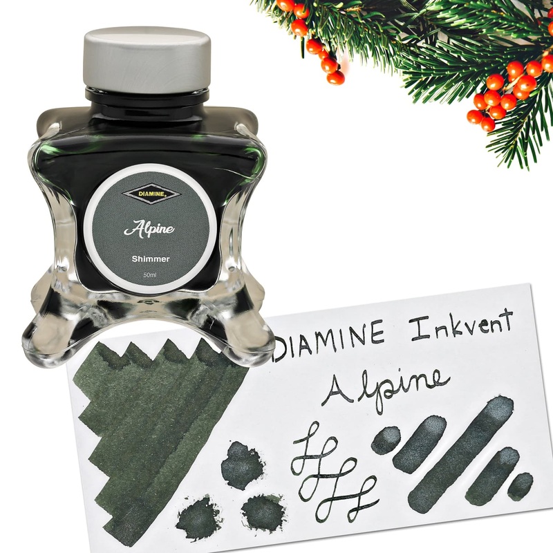 Diamine Inkvent Green Edition Shimmer Bottled Ink in Alpine – 50 mL