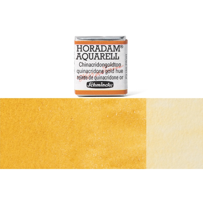 Horadam Watercolor Half Pan, #217 Quinacridone Gold Hue
