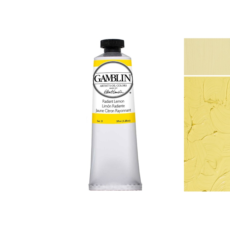 Gamblin Artist’s Oil Colors, Radiant Lemon 37 mL tube