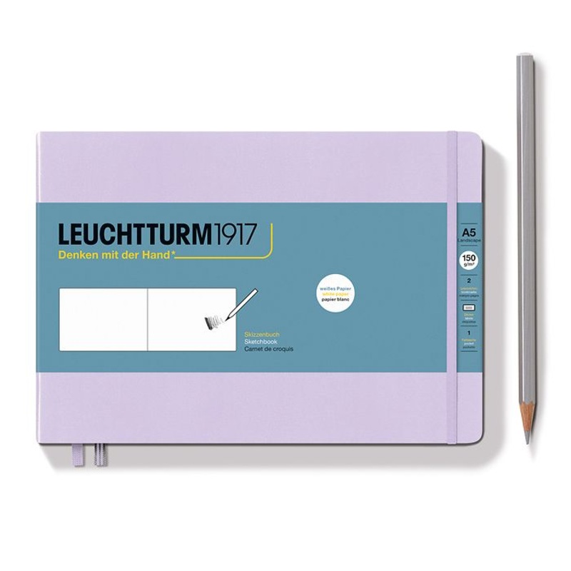Leuchtturm A5 Medium Landscape Hardcover Sketchbook Lilac