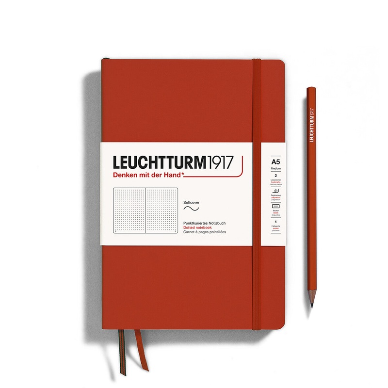 LEUCHTTURM1917 Notebook Softcover Medium (A5), 123 pages, Dotted – Fox Red