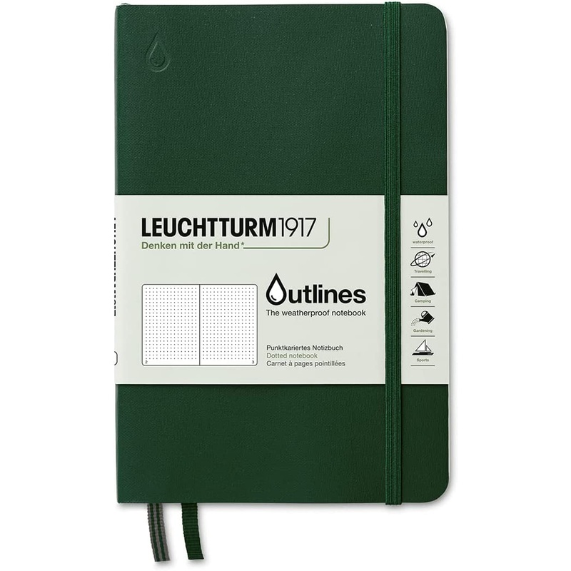 LEUCHTTURM1917 Outlines Weather-Proof B6+ Dotted Notebook – Walden Green