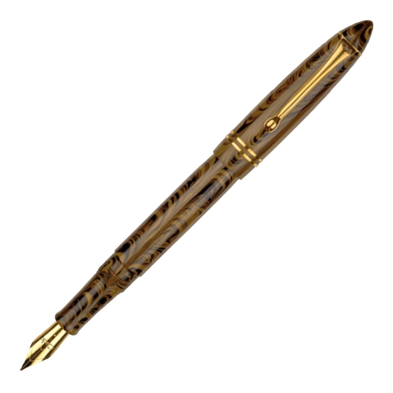 Click Yen Ebonite Fountain Pen – Yellow Black GT Extra Fine